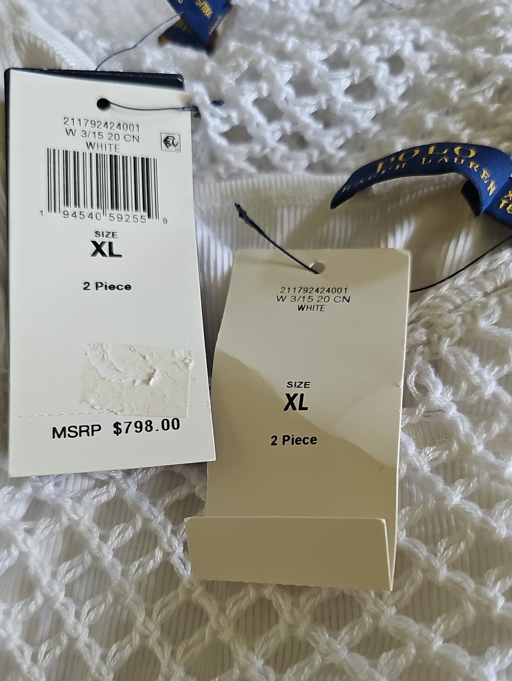 Polo by Ralph Lauren White Crochet Two-Piece Set (XL) - Picture 9 of 13